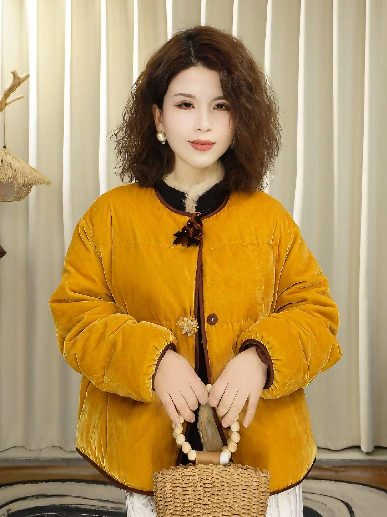 鲁云年小个子工厂店冬款2025新款90国标白鸭绒国风新中式羽绒服