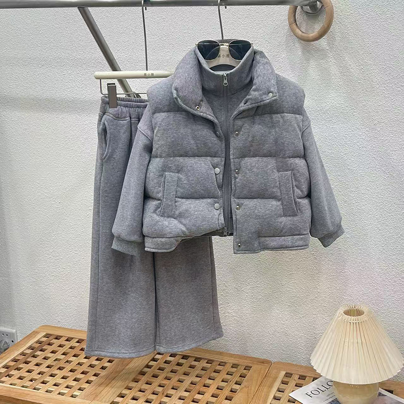 女童阔腿裤套装秋冬季新款洋气中大儿童裤子2025新款亲子装加绒裤