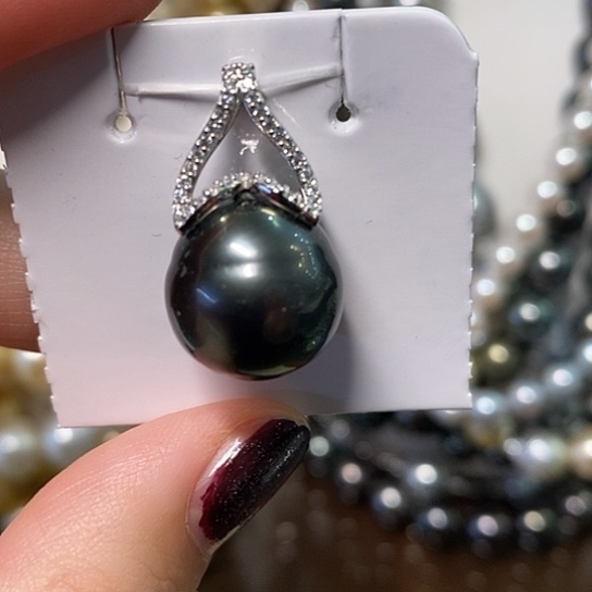 海水珍珠颈饰银S925镶嵌14.3