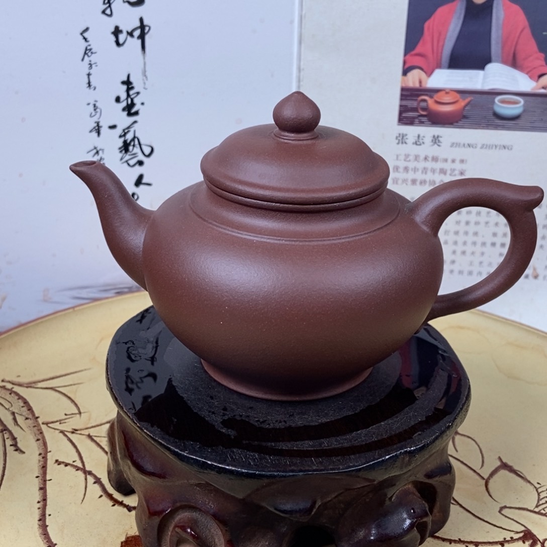 紫砂茶壶五号井底槽清老母亲制作150