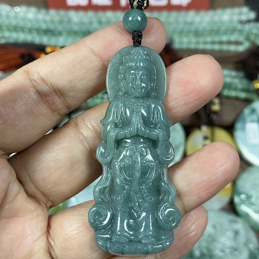 【闪购商品】翡翠颈饰未镶嵌玉吊坠翡翠玉站观音