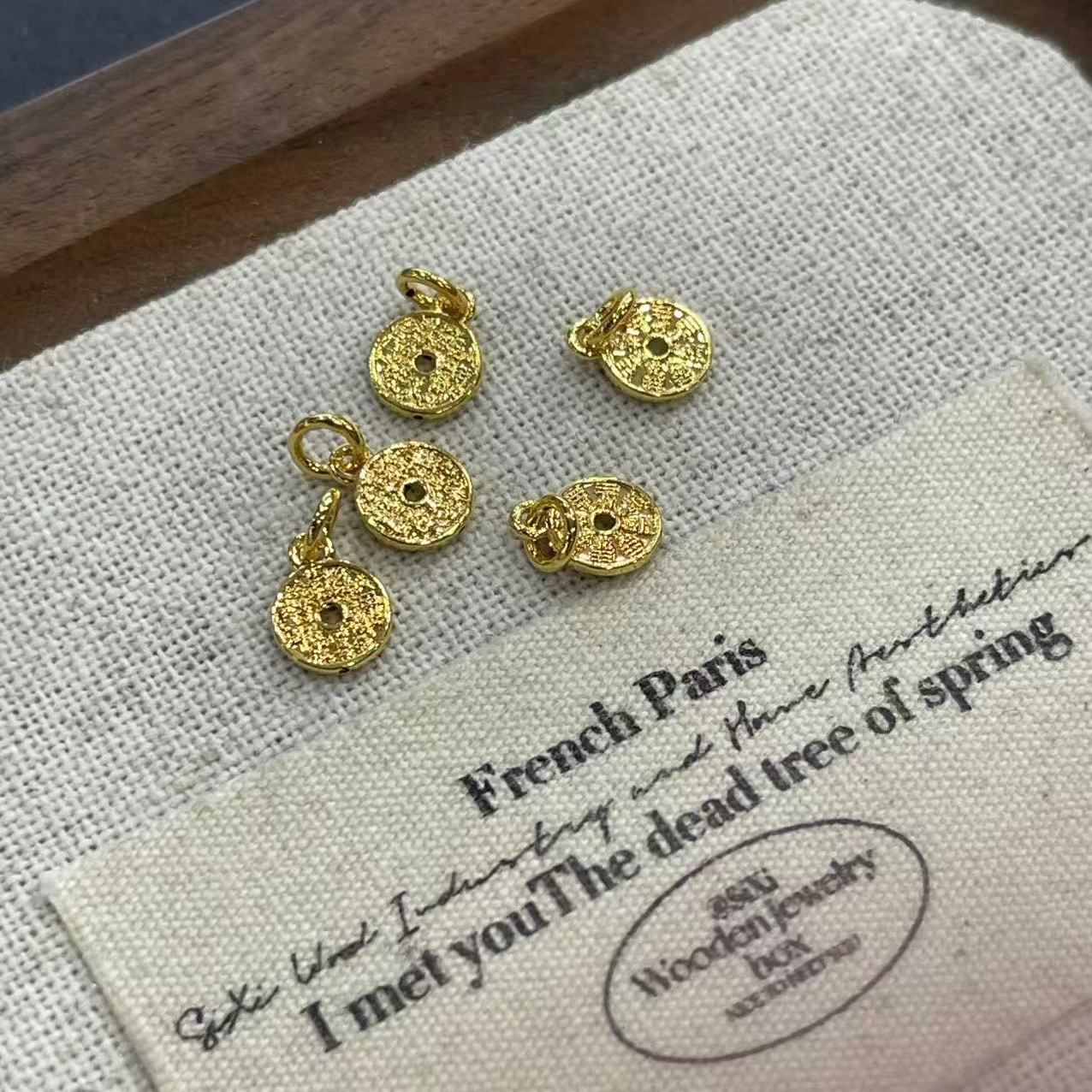 【山玥珠宝】18k金山鬼花钱小滴溜 DIY百搭款 多样性发货*1