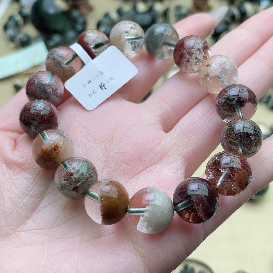 水晶手串未镶嵌果*果四级幽灵聚宝盆手串