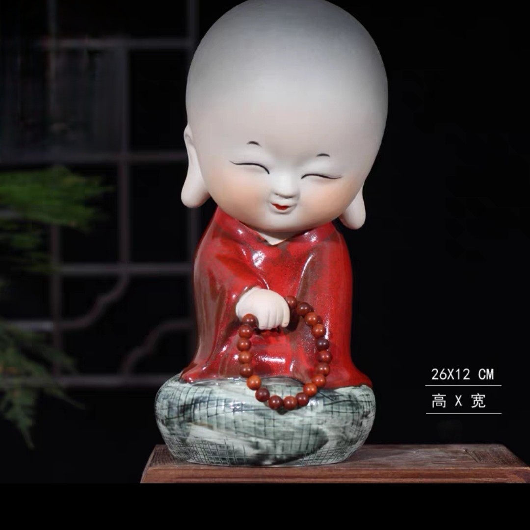 景德镇雕塑陶瓷小沙弥   禅意茶道
