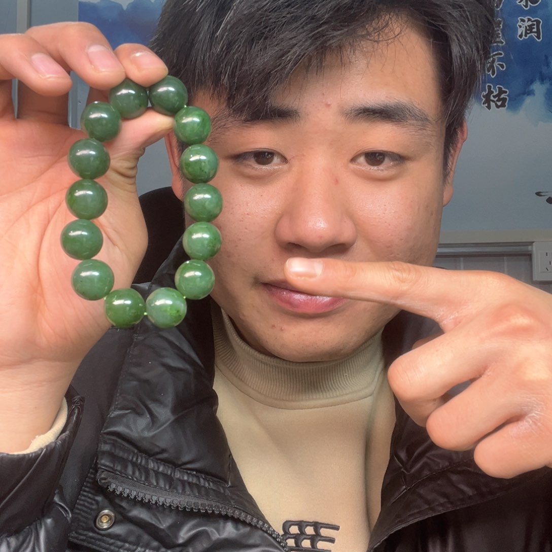 和田玉手串未镶嵌多样性拍一发一碧玉卡16