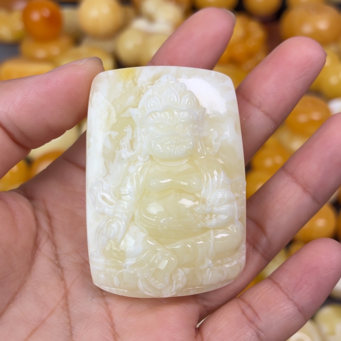 蜜蜡未镶嵌吊坠(不含链)黄财神