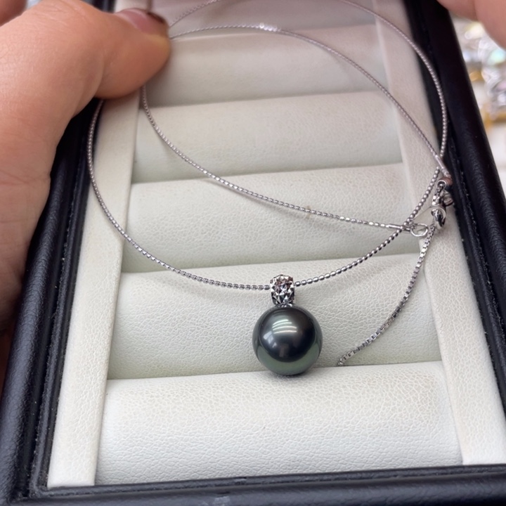 海水珍珠项圈银S925镶嵌