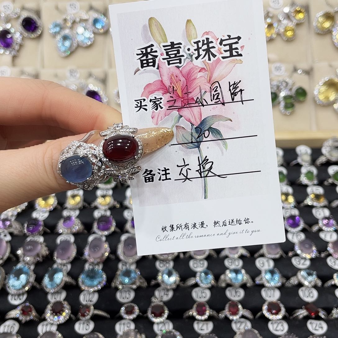 银S925镶嵌戒指石榴石芝***饼戒指
