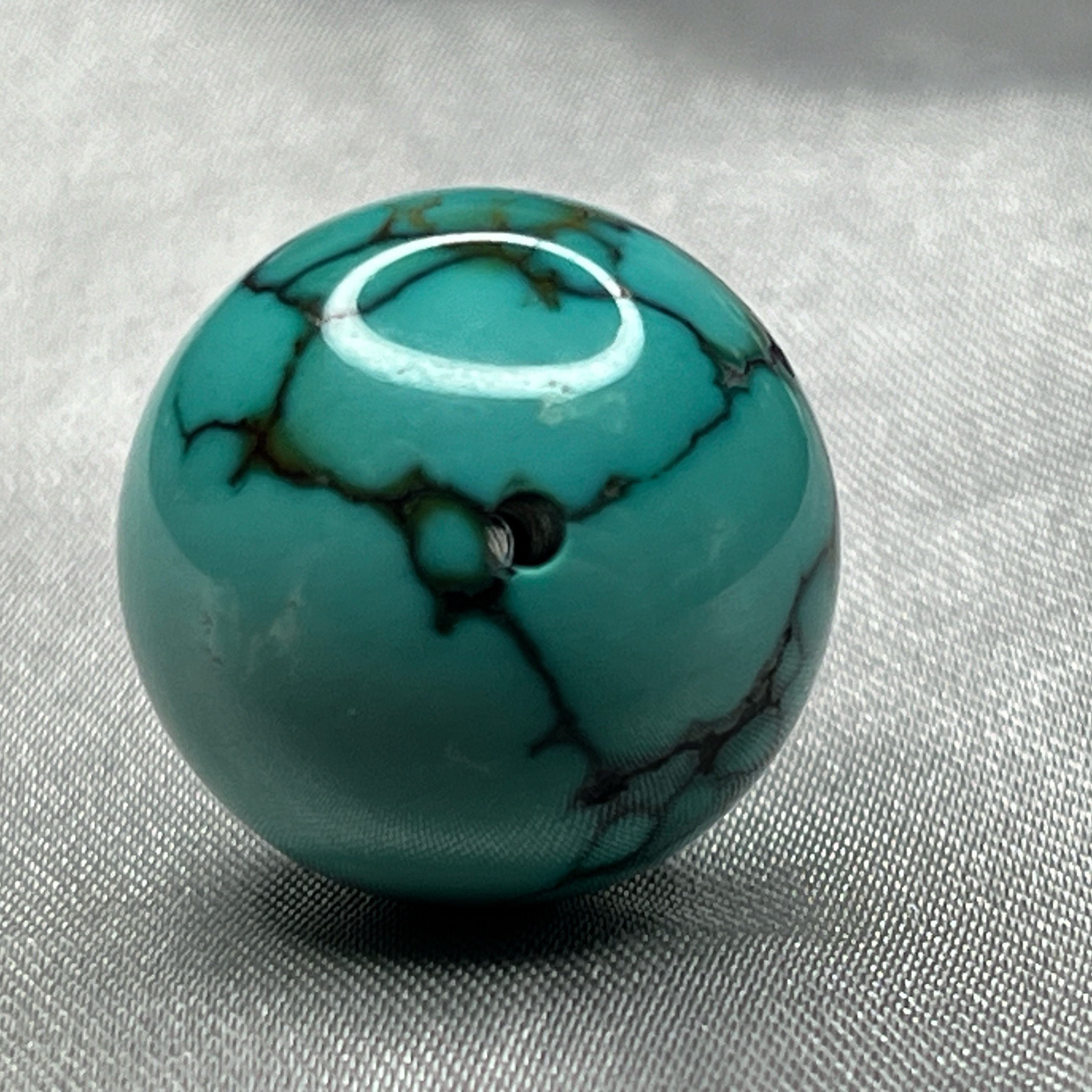 绿松石圆珠，直径17mm重6.87克