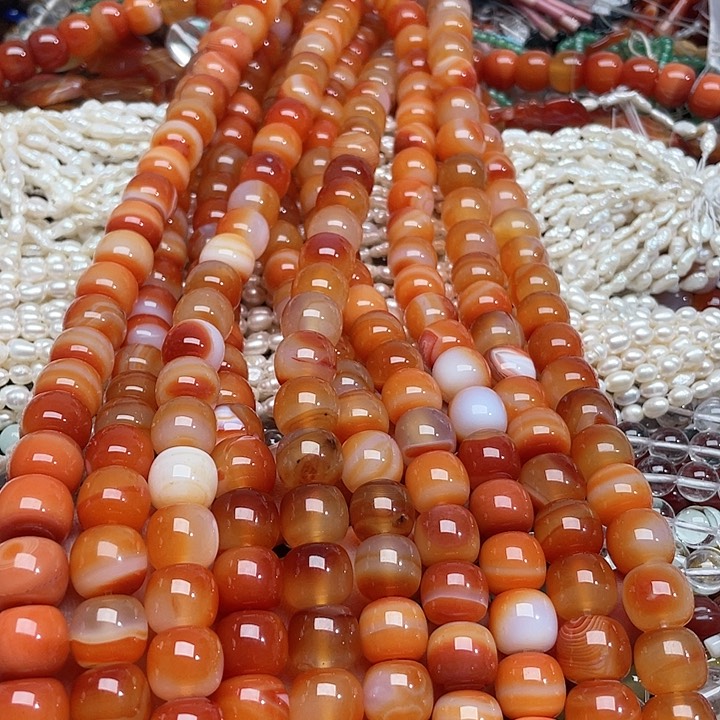 玛瑙/玉髓珠宝半成品未镶嵌一条14mm玛瑙老型