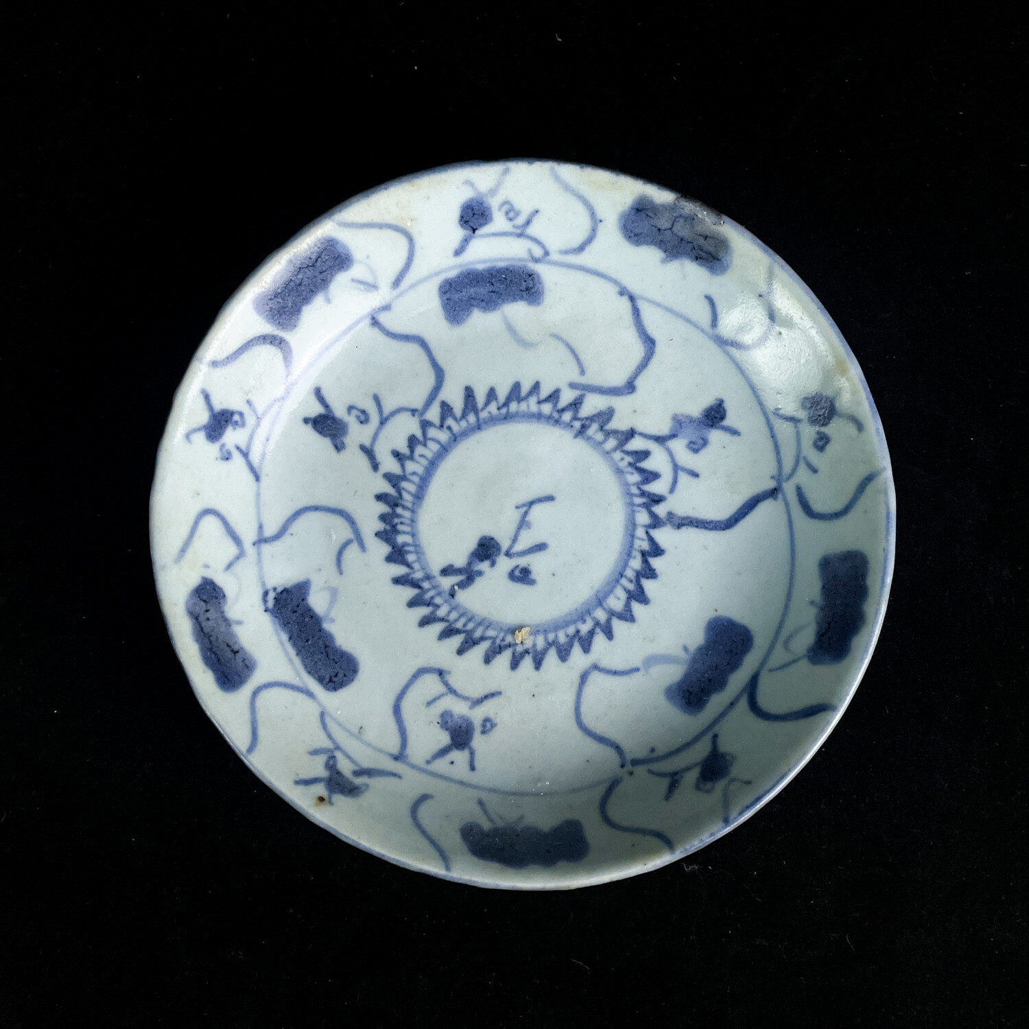 M25LZ001906 - 清雍正 青花灵芝盘1