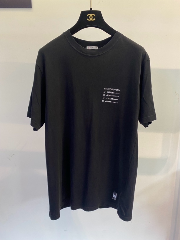 99新 MONCLER x藤原浩联名 黑色印花时尚简约T恤 M码 9183841