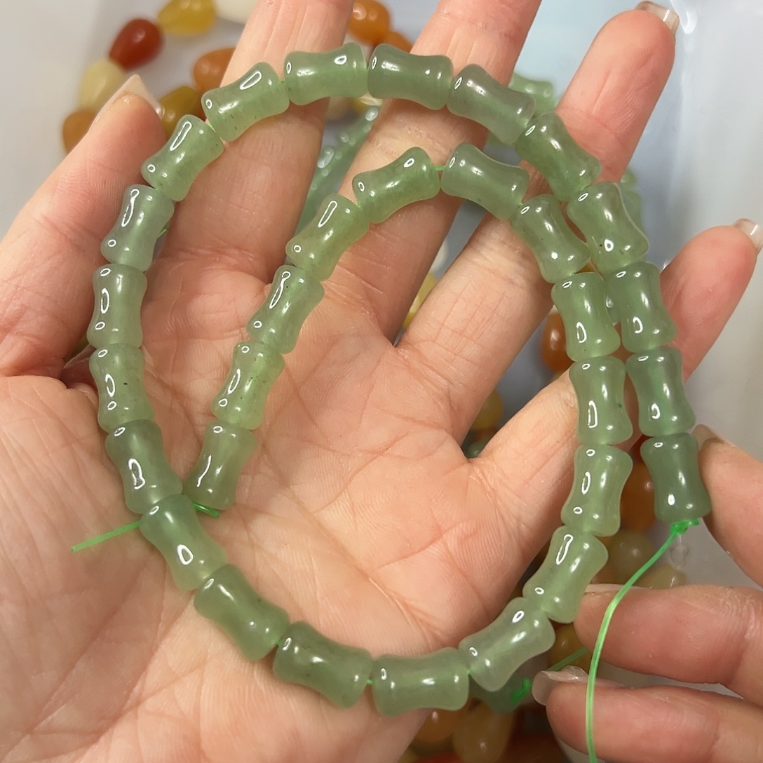 玛瑙/玉髓未镶嵌珠宝半成品，东陵玉竹节一条