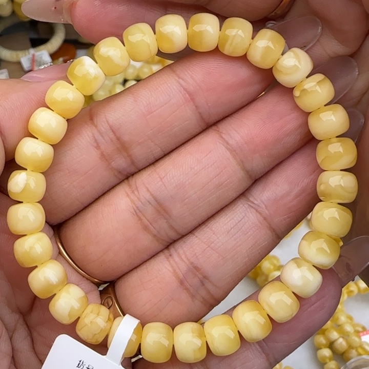 手链蜜蜡未镶嵌金白老型手串