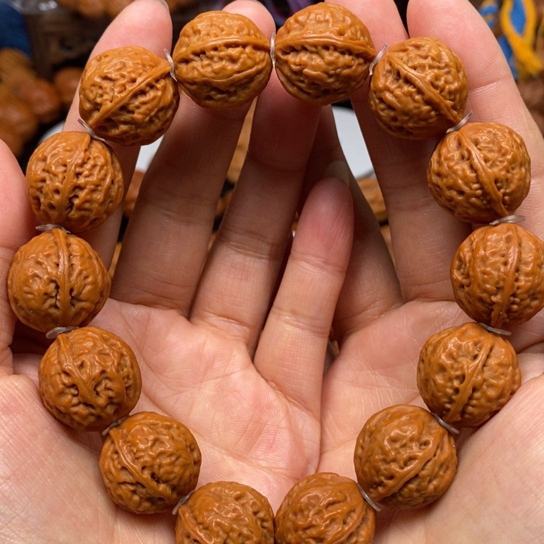 桃核手串小八棱肉筋
