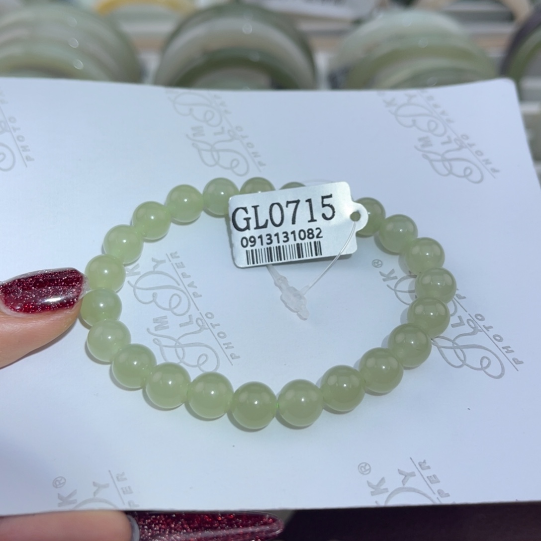 和田玉手镯未镶嵌手串卡8