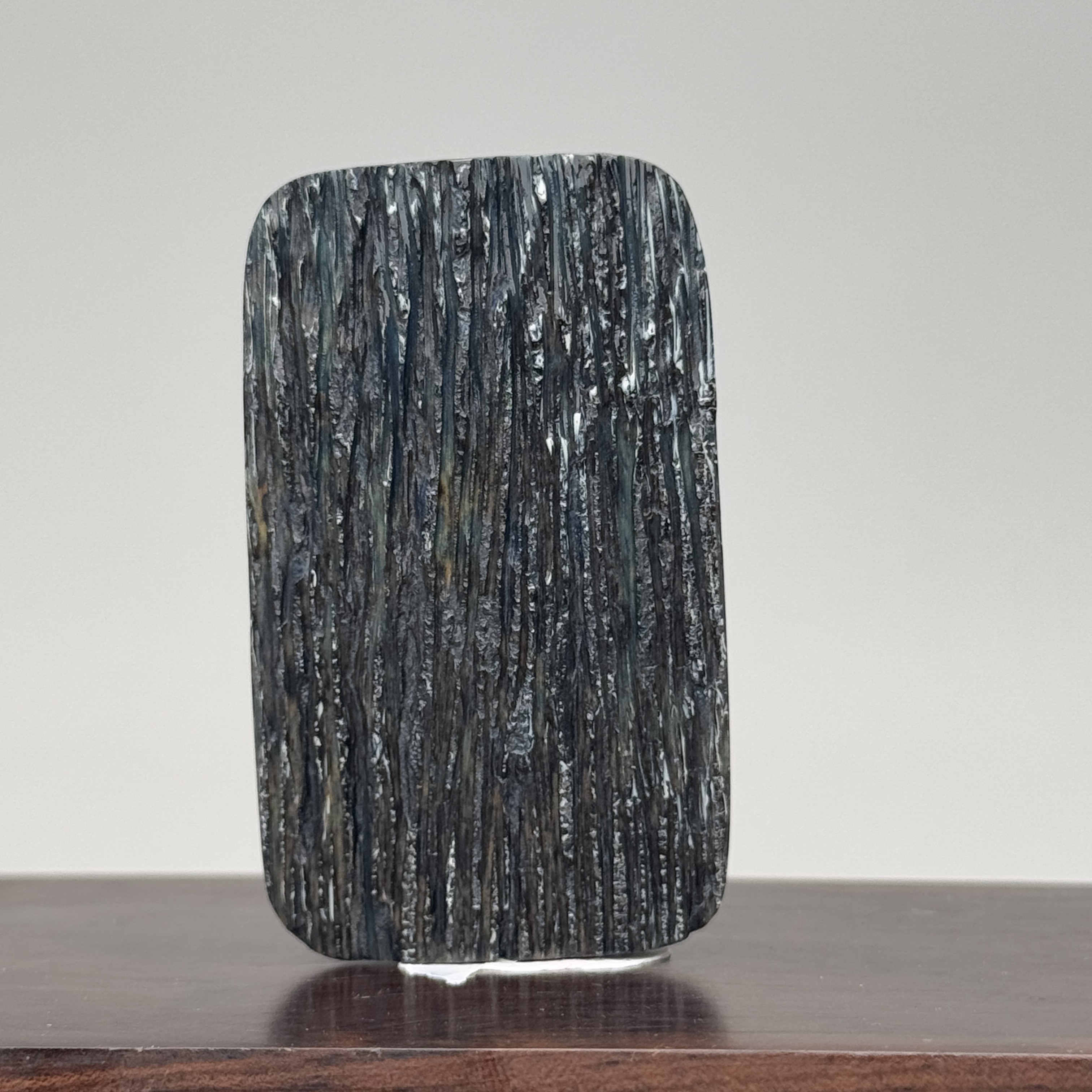 DEZHI/德志60*35*17mm50g蓝皮树皮纹无事牌猛犸牙K465打孔绑绳