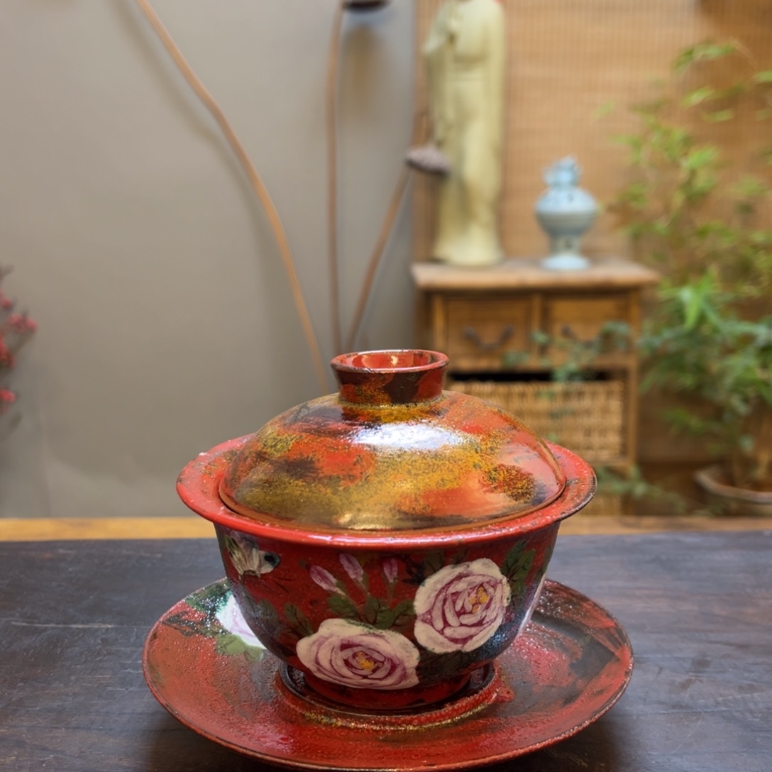 杯柴烧手工手绘陶瓷
