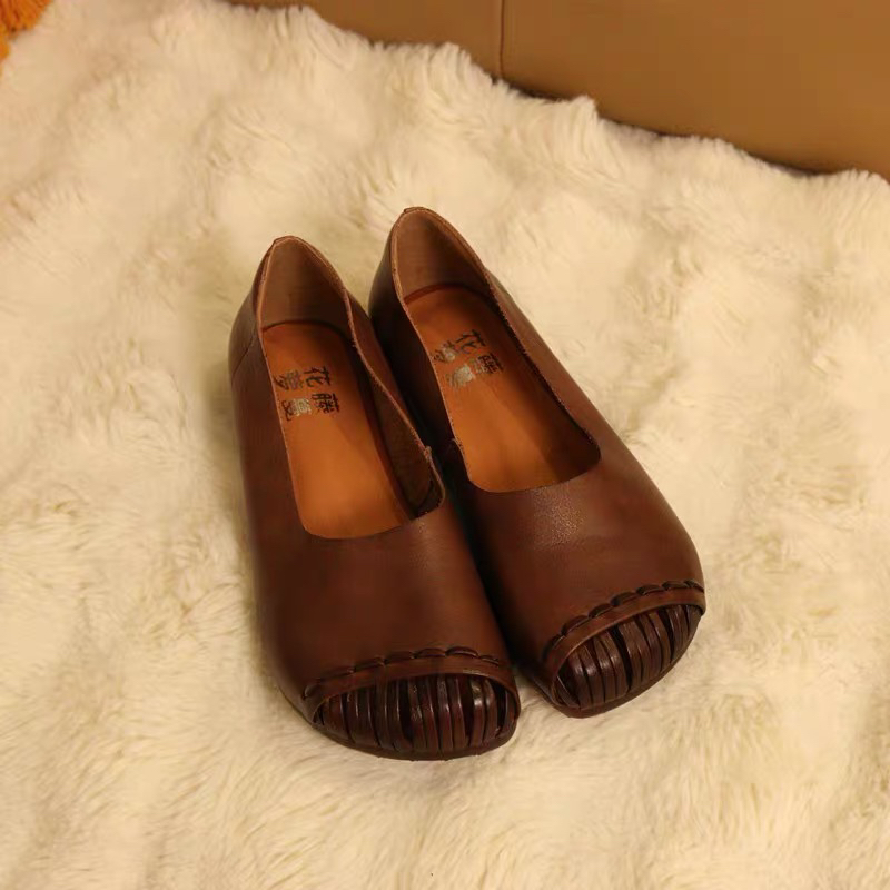 2368-33牛皮方头浅口套脚女凉鞋