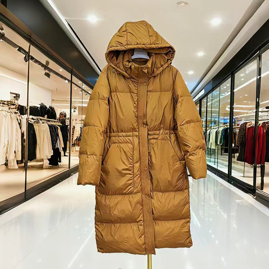 休闲保暖秋冬白鸭绒休闲连帽韩版长款带帽女2710