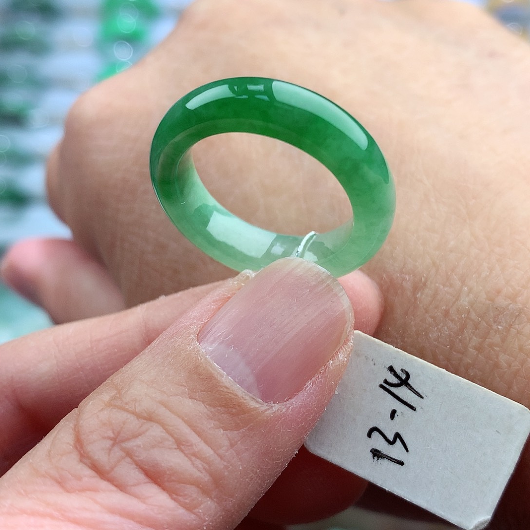 未镶嵌戒指翡翠13-14号