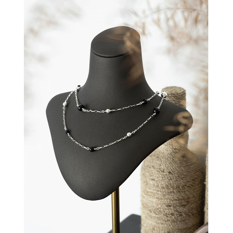 合金项链 美洋MEIYANG【周天特惠日】双色球项链 圆球叠戴毛衣链