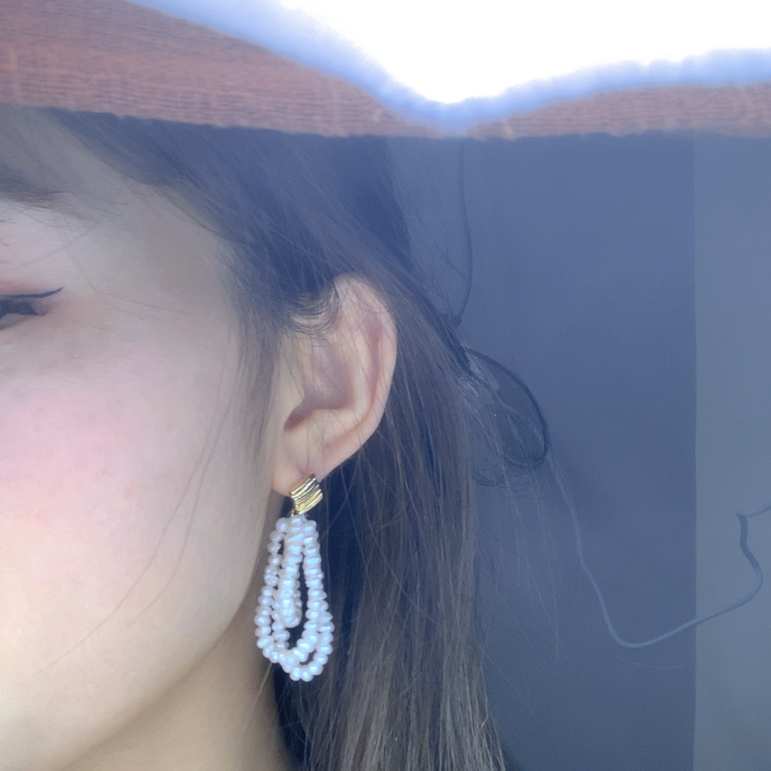 淡水珍珠耳饰银S925镶嵌