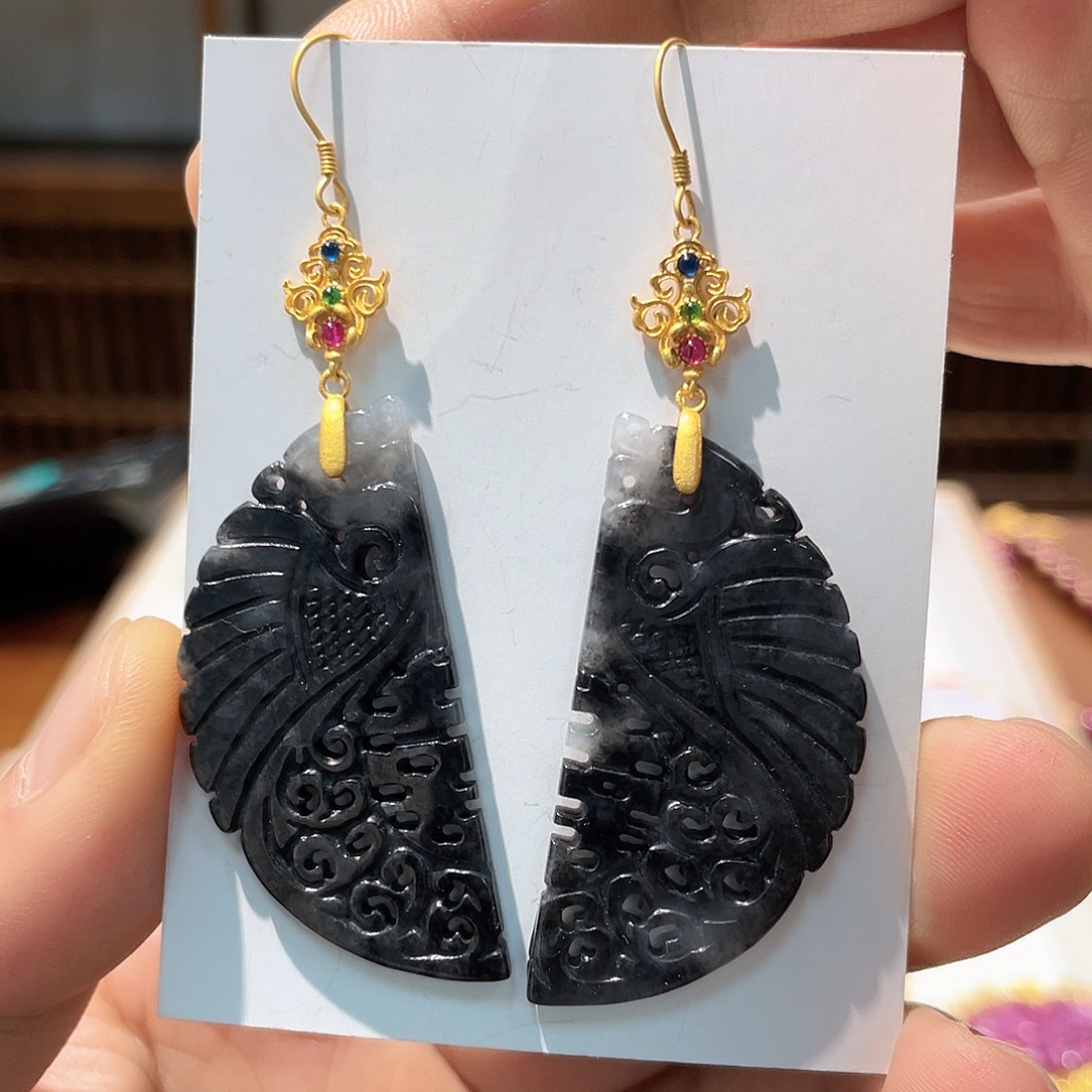 锦纶铁合金耳坠耳饰