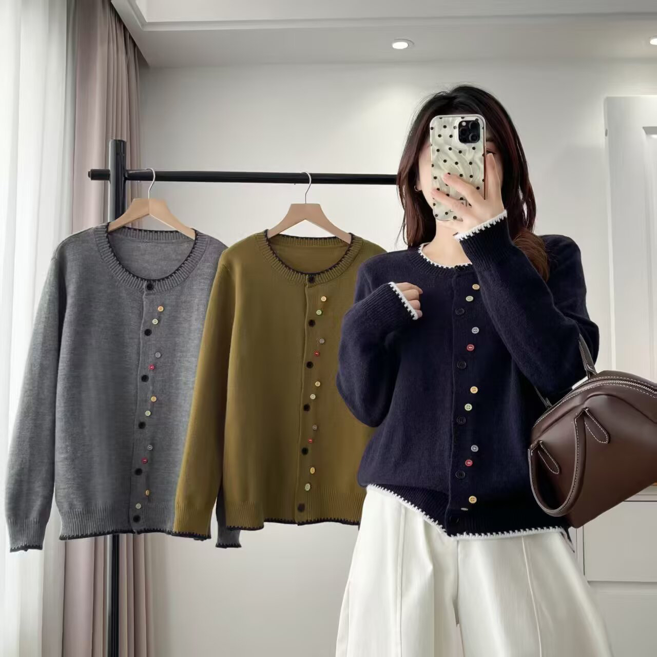 慵懒高级感百搭毛衣开衫女秋冬2025新款爆款可外穿内搭针织衫上衣