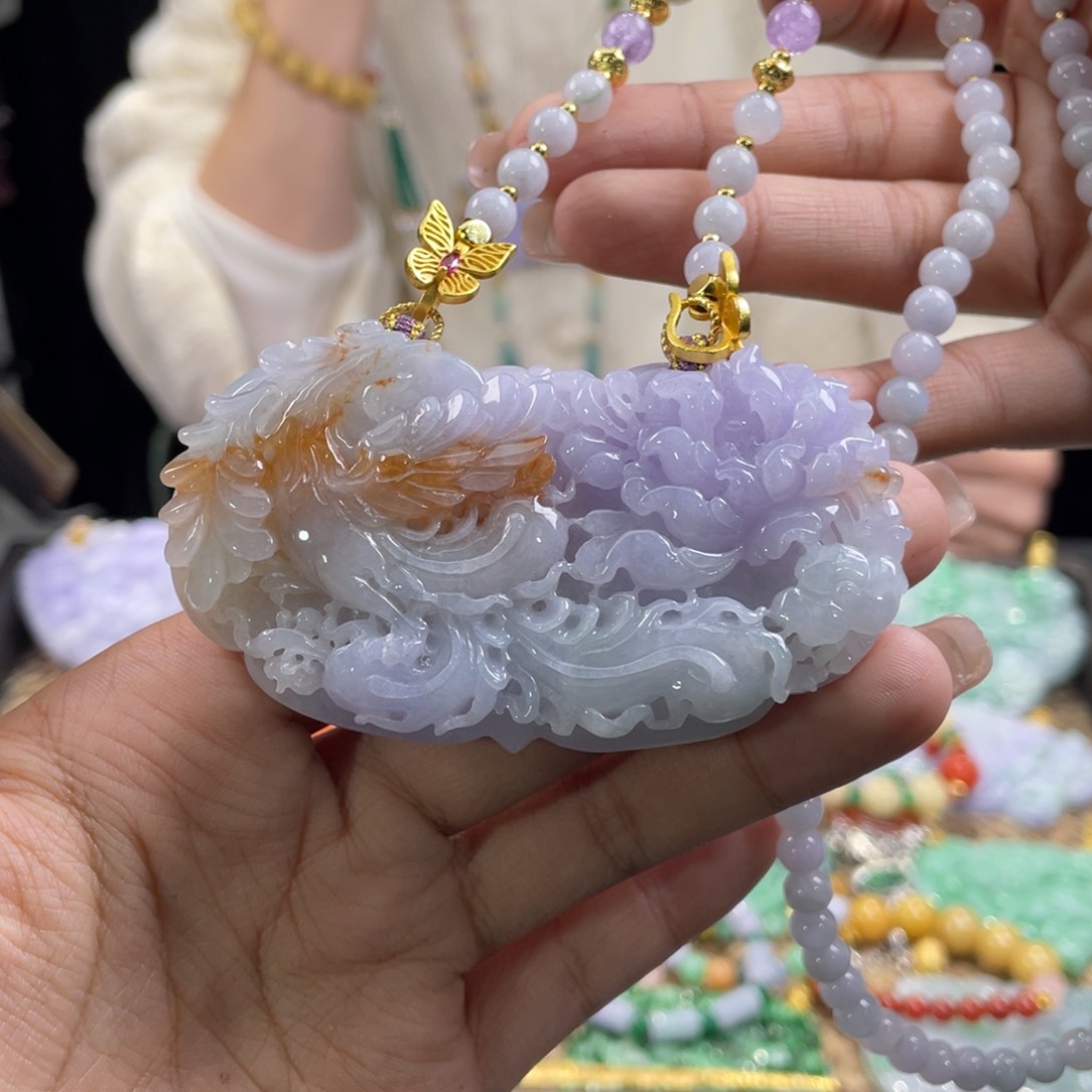 翡翠颈饰未镶嵌代编织