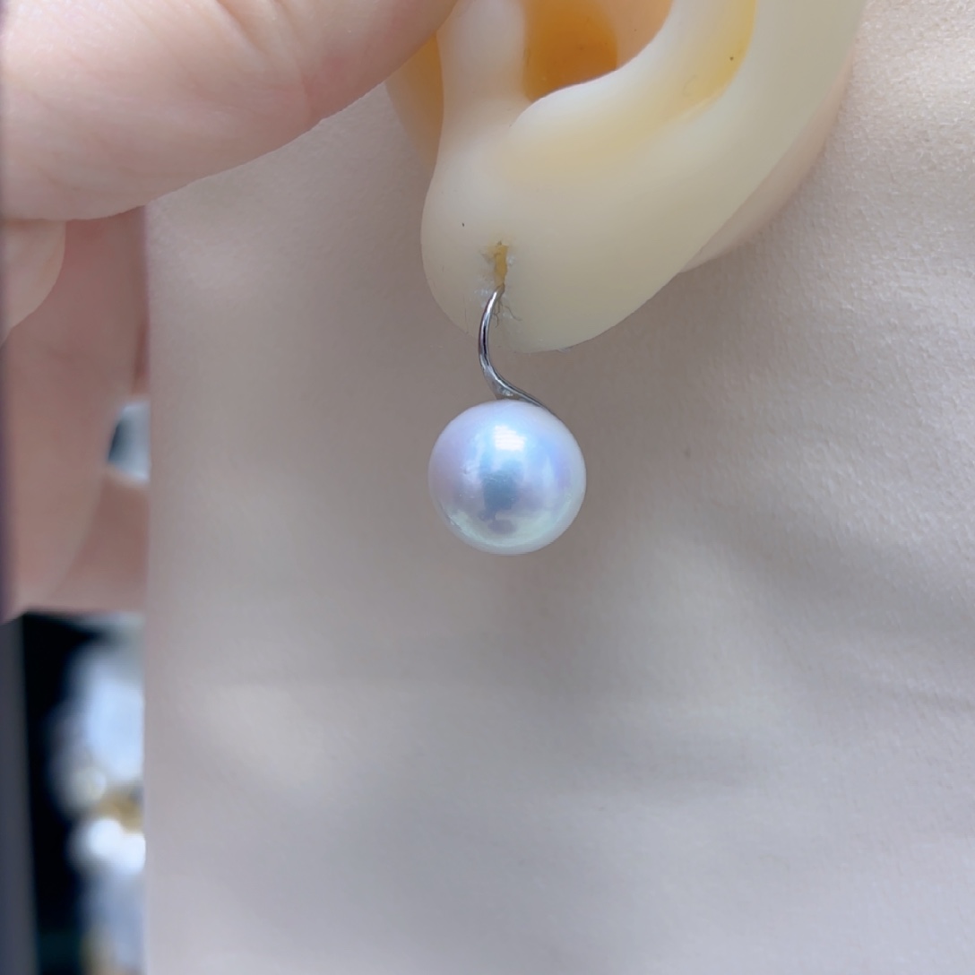 淡水珍珠耳饰银S925镶嵌