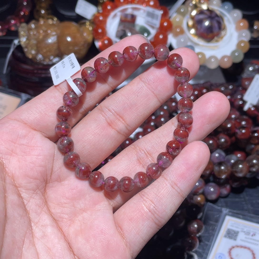 用***4手链未镶嵌水晶7mm老矿金多多手链