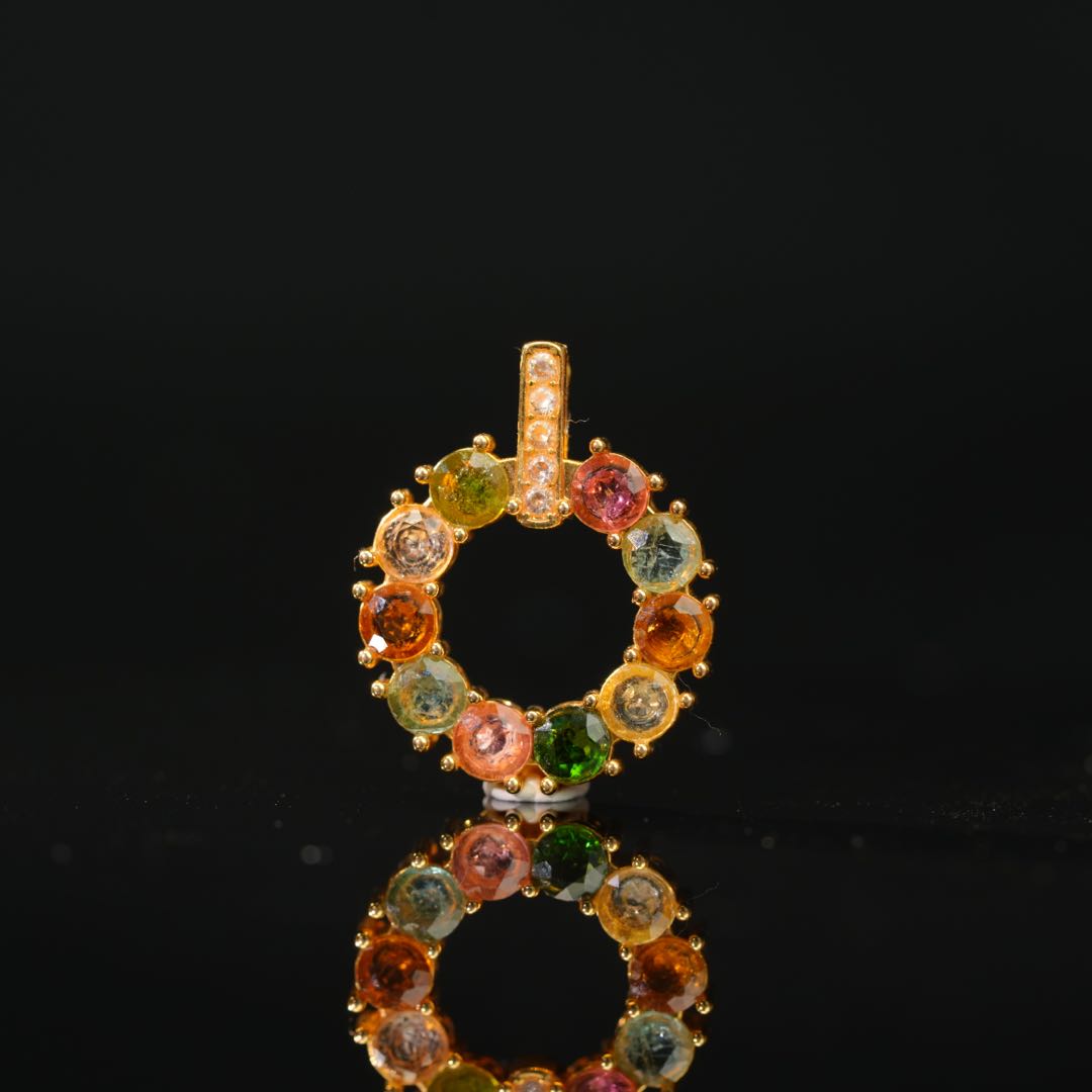 【初见珠宝】18K金碧玺吊坠24-1CL117X532【多样性发一件】