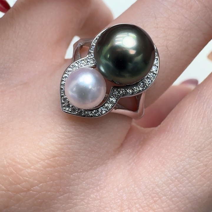 海水珍珠戒指银S925镶嵌