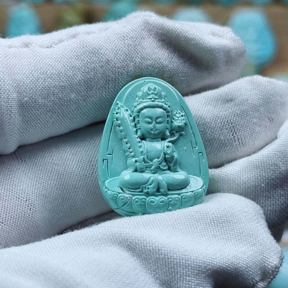 未镶嵌绿松石珠宝奇石虚空藏菩萨