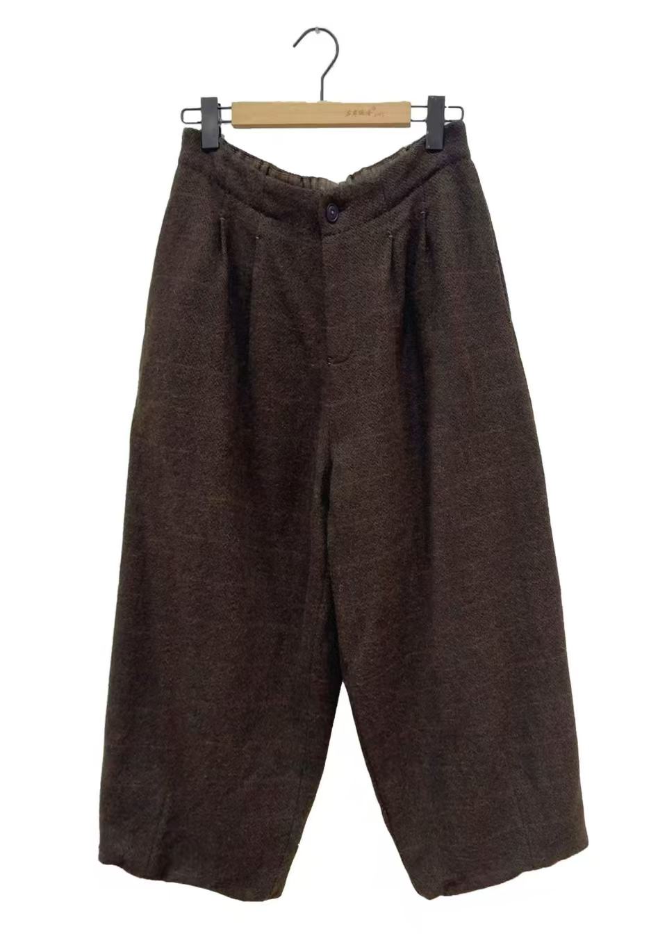 山山家-左岸迷香【裤子】Z25FW3014-2毛呢宽松秋冬百搭老钱气质法式