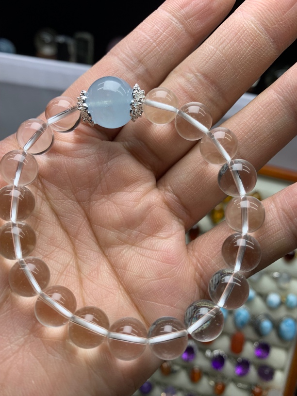天然白水晶手链原创
