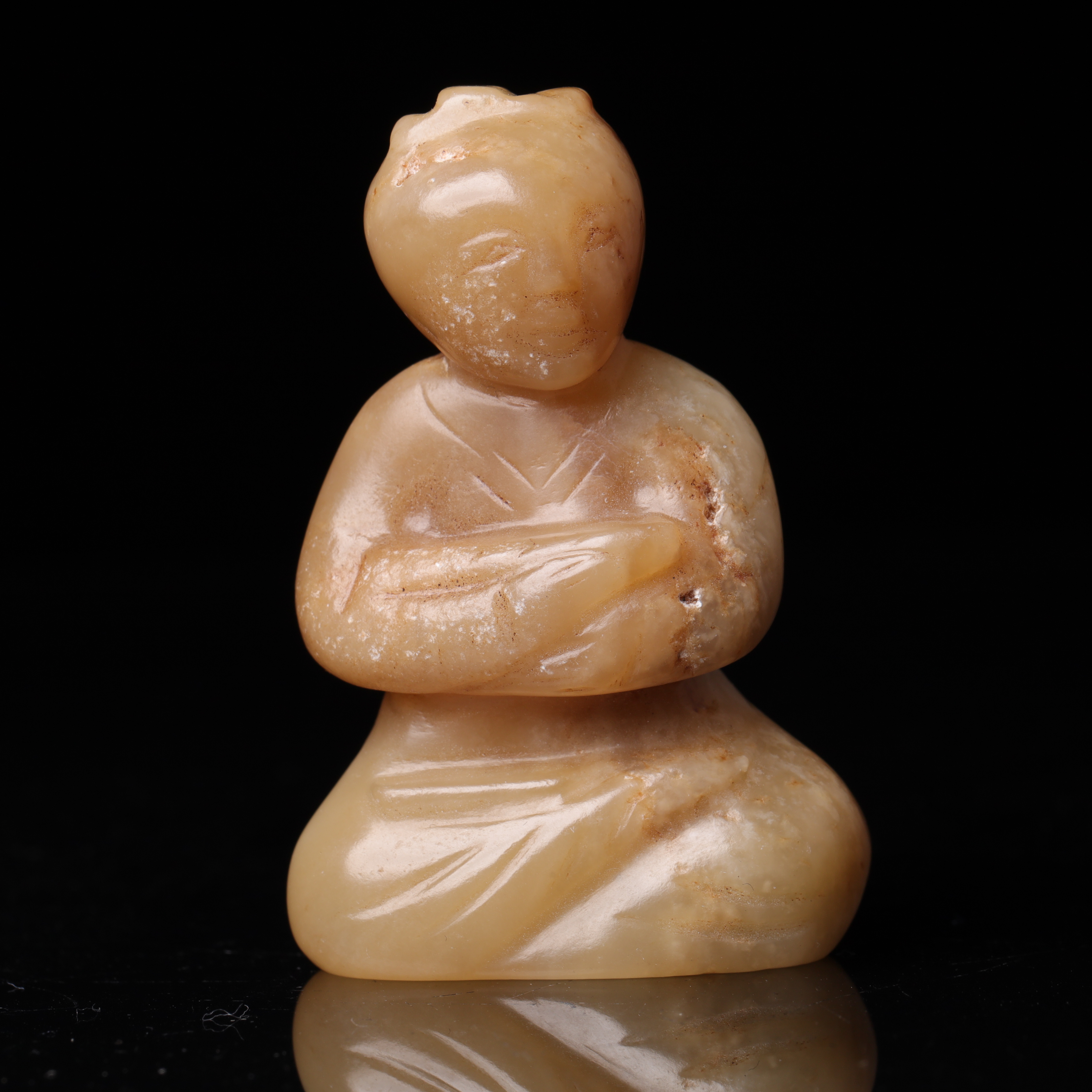 明代和田玉人物花件