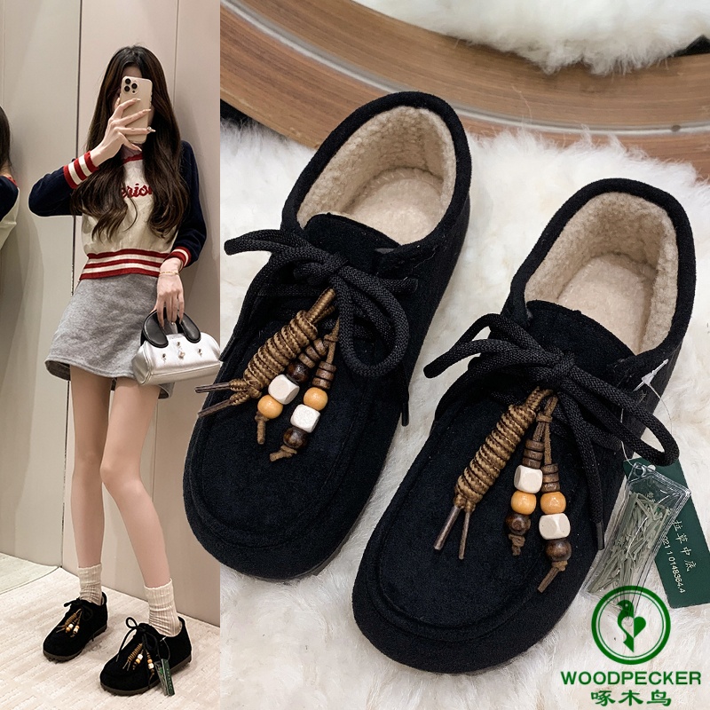 woodpecker/啄木鸟冬季休闲棉靴纯色棉鞋秋冬潮流风休闲风