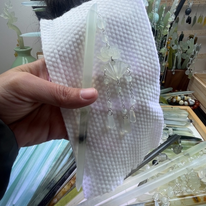 蛇纹石玉发饰未镶嵌