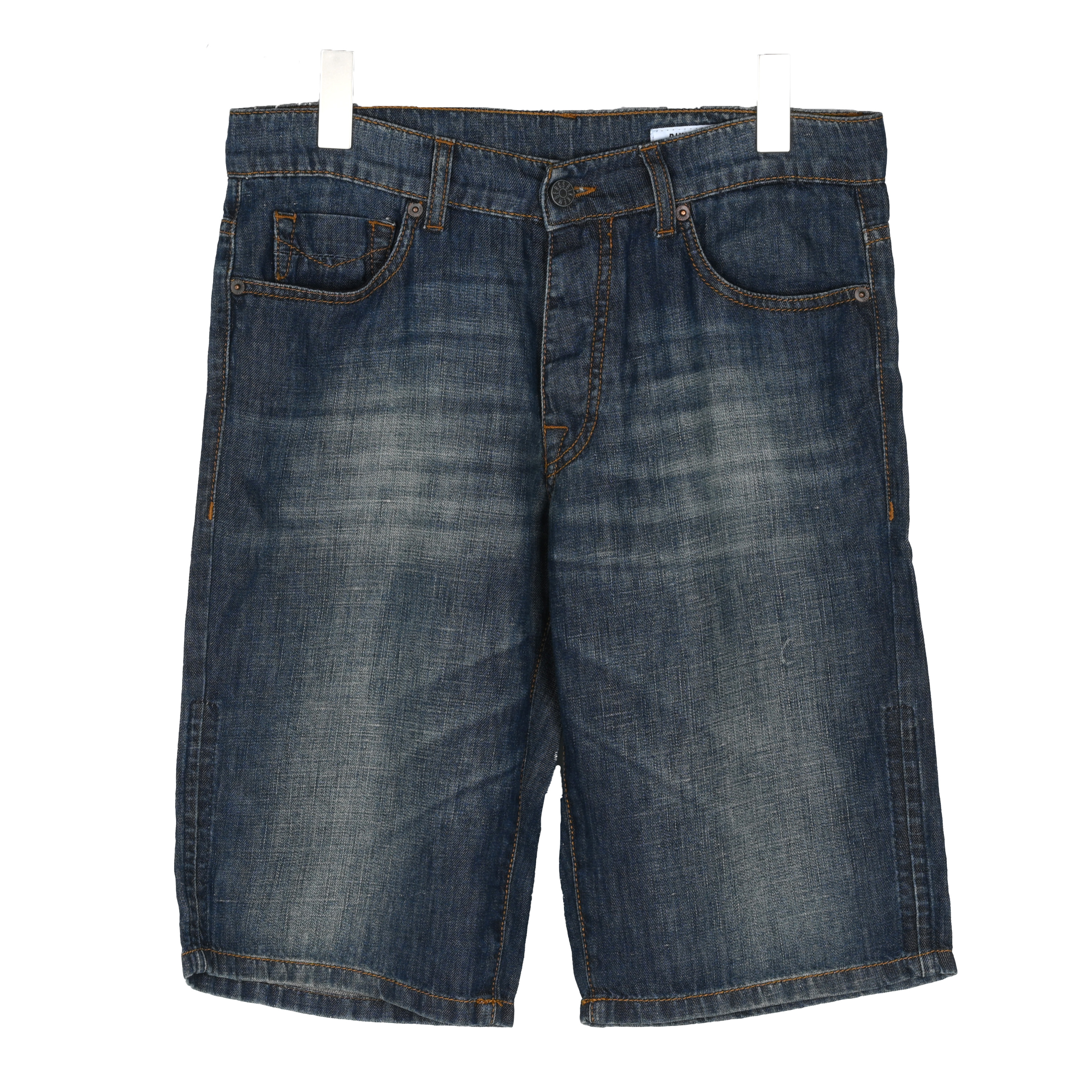 BIKKEMBERGS 男士夏季简约薄款棉亚麻混纺牛仔短裤 BK169NL10555