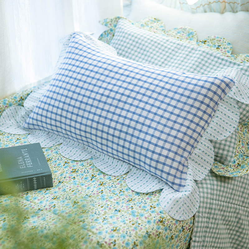 阳春小镇花边枕荞麦壳枕头荞麦皮学生儿童睡眠护颈椎睡觉专用纯棉