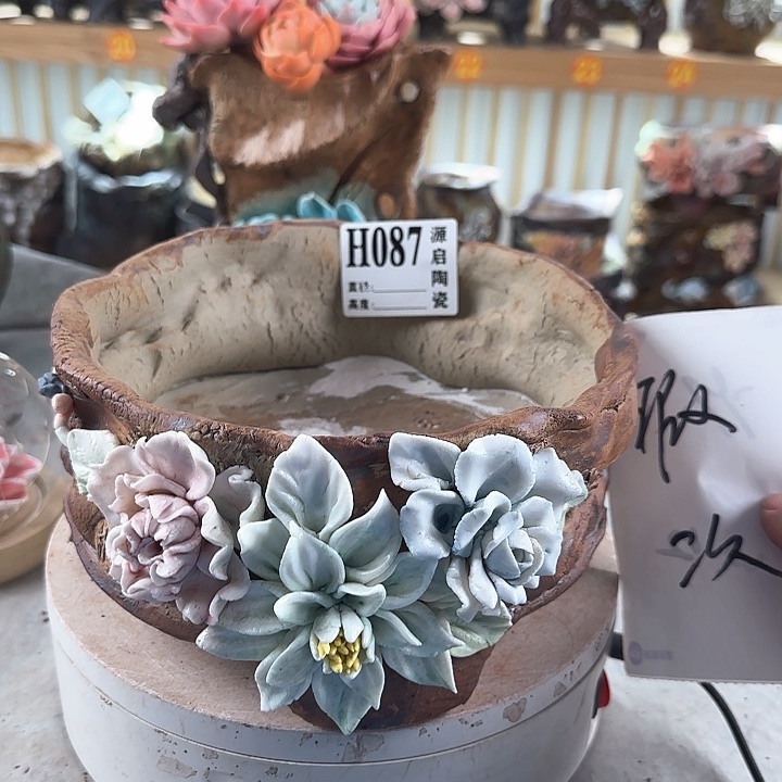 紫砂花盆景德镇花盆087