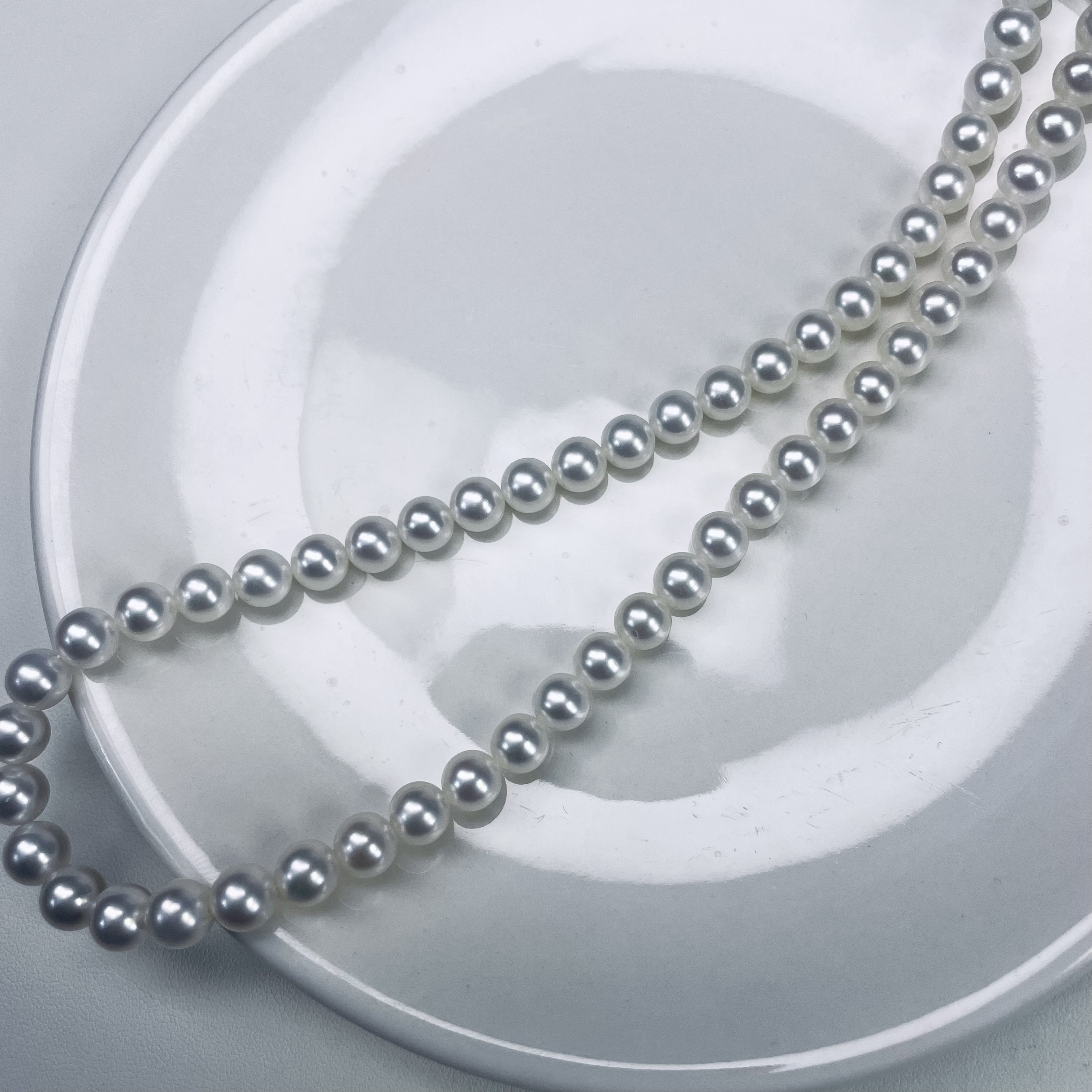 7-8正圆天然淡水无核珍珠白色镜面强光高级感饰品镶嵌优雅仙女