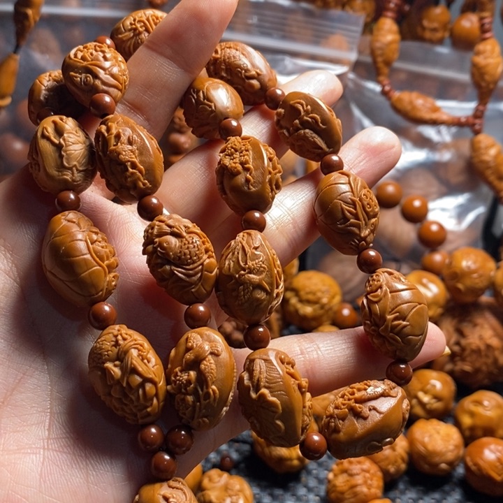 橄榄核吊坠荷塘月色手持