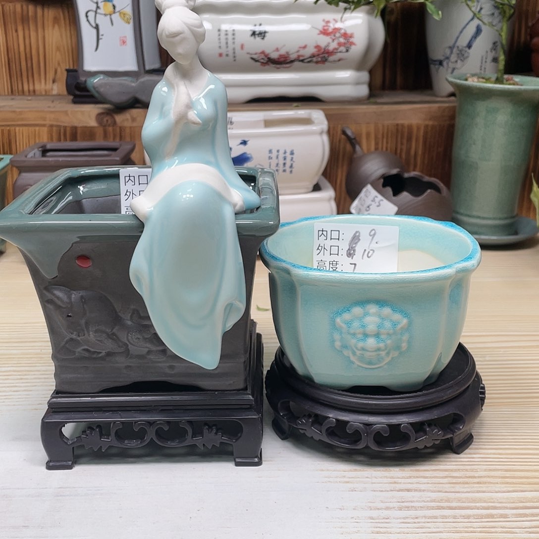 紫砂花盆陶瓷艺术花盆陶瓷