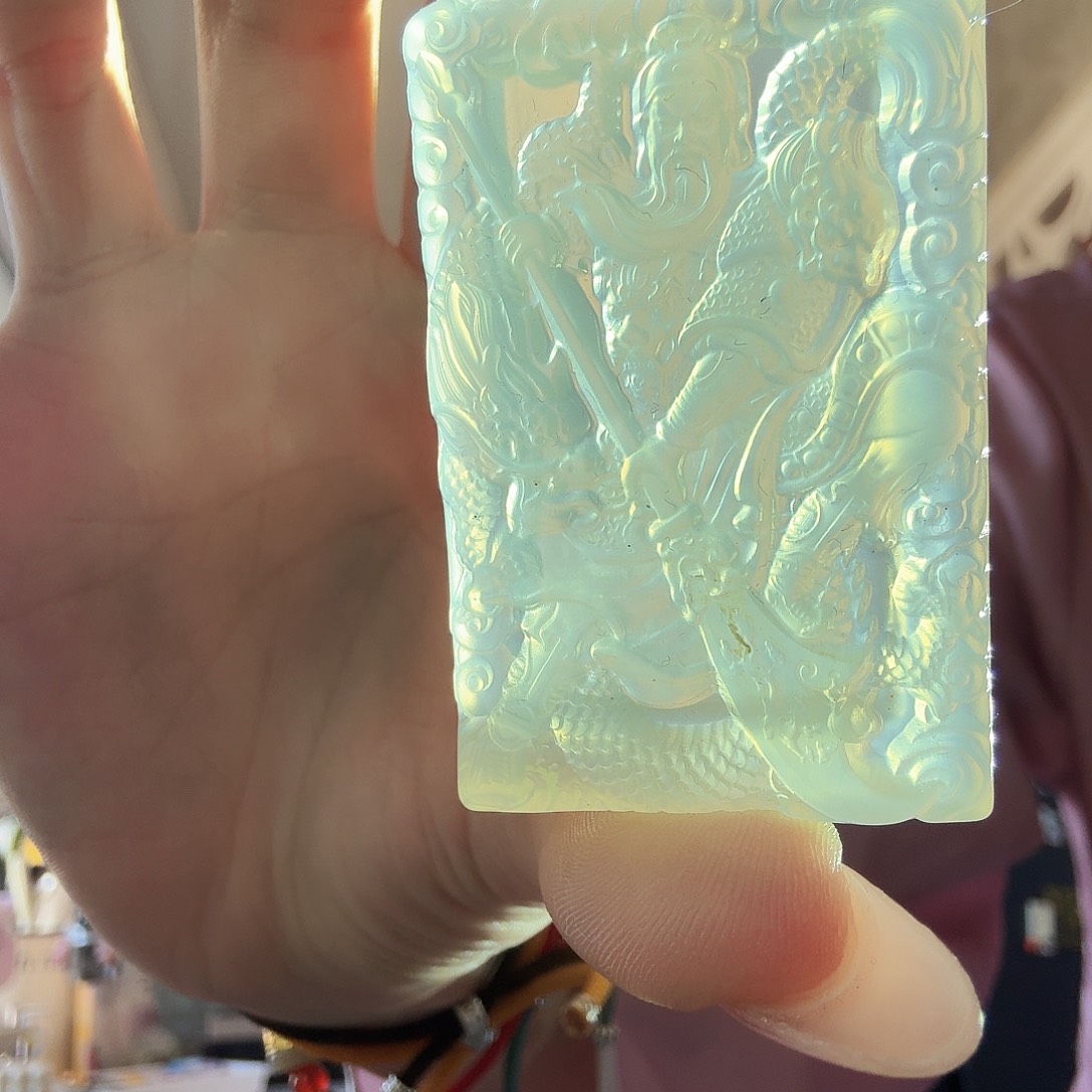 蛇纹石玉关公未镶嵌