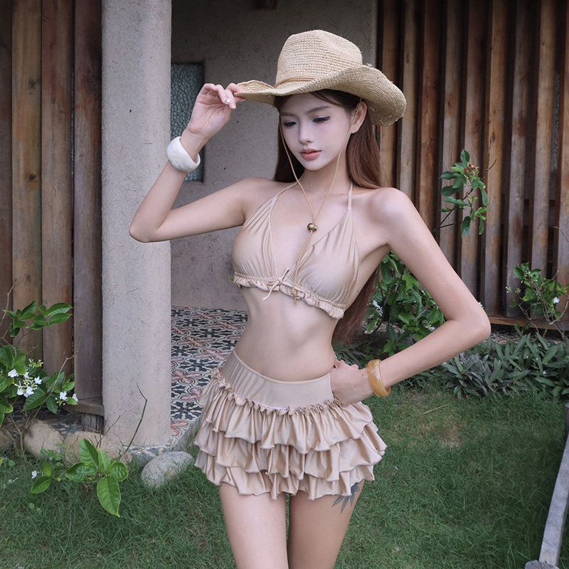 【米金短裙】比基尼女式高级感甜美性感小胸遮肚显瘦遮肉泡温泉度假