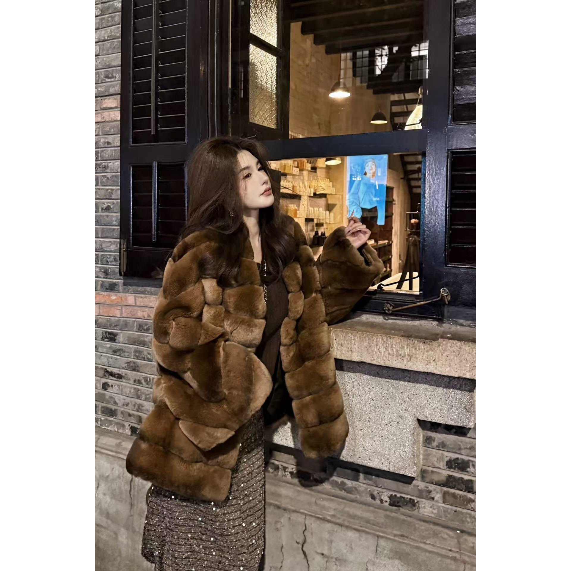 GUIDI GUDI【龙猫】气质休闲百搭时尚长袖毛毛外套 W9442277H