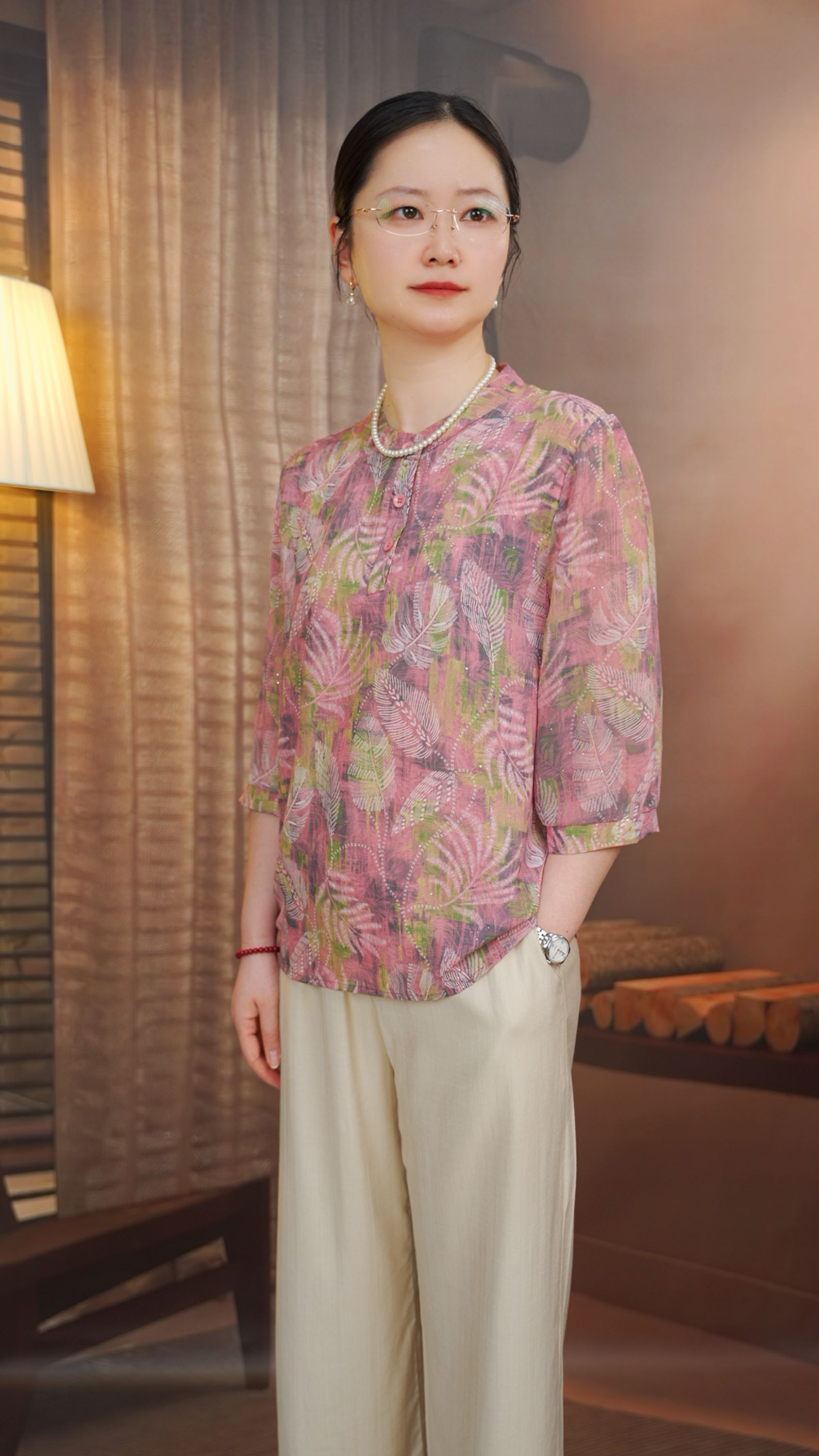 夏季新款小衫薄款宽松中老年女装时尚百搭衬衫妈妈装印花